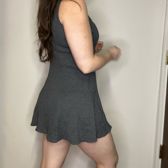 Vintage 90s Zaloni by Jalate Ribbed Tank Swing Dress Size Small Gray - Picture 3 of 13